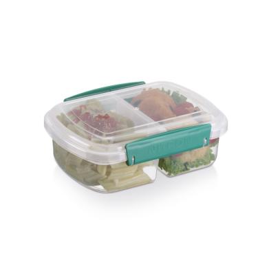 Imagem de Pote Plástico Com Tampa Travas Laterais 2 Divisórias 600ml