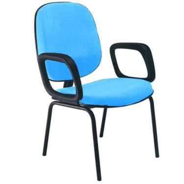 Imagem de Cadeira para Igrejas Evangélicas com Braços Diretor para Escritório Linha Uno Azul