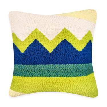 Imagem de HAND U JOURNEY Kit DIY de capa de travesseiro com agulha perfurada – Padrão impresso 40,6 x 40,6 cm, agulha de perfuração ajustável, fio e tecido para artesanato de bordado iniciante (moldura não