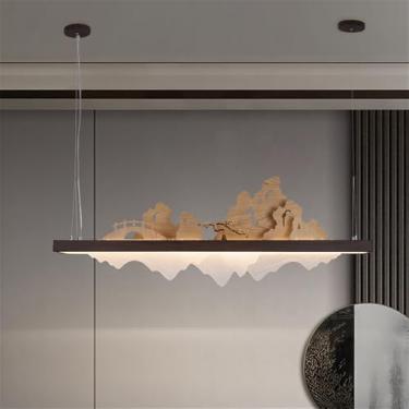 Imagem de Restaurante Contemporâneo Lâmpada Pingente LED Estilo Chinês Retro Criatividade Bar Balcão Sala de Estar Quarto Estudo Hotel Casa de Chá Candelabro (Estilo 29 L123CM)