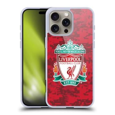 Imagem de Head Case Designs Capa de gel camuflada digital oficialmente licenciada pelo Liverpool Football Club Home Red Crest [grau militar] compatível com Apple iPhone 16 Pro Max e compatível com MagSafe
