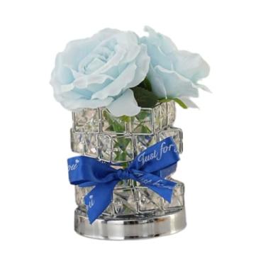 Imagem de Baoblaze Luz noturna LED com flores, lâmpada sem fio, presente para o dia mães, presente decorativo de aniversário para ela, luz de flores para quarto, Azul