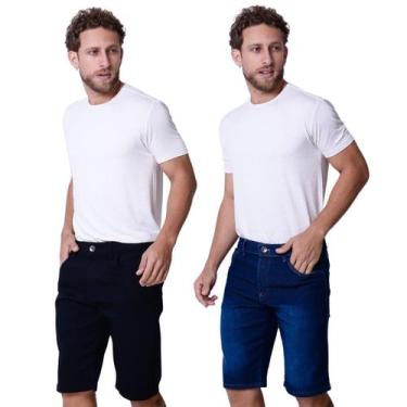 Imagem de Kit Com 2 Bermuda Masculina Slim Com Estilo Casual Básico - Ss Jeans, 