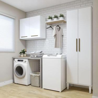 Imagem de Lavanderia São Gonçalo 1 Arm Multiuso E Aéreo Kaiki Móveis Branco