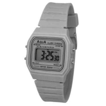 Imagem de Relógio Digital Unissex Retrô Aqua Colorido com Pulseira de Silicone, 