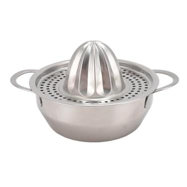 Imagem de Espremedor manual, espremedor manual de aço inoxidável com tigela para espremedor de frutas cítricas, limão, laranja, limão, ferramenta de prensa de frutas portátil e prática para beber