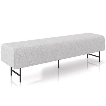 Imagem de Puff Recamier Decorativo Com Pés Industrial 195cm Novara P05 Linho Cin