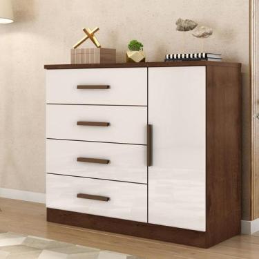 Imagem de Cômoda Sapateira 1 Porta 4 Gavetas Genova Plus - Zanzini