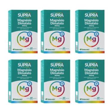 Imagem de Kit 6 Supra Magnésio Dimalato 300mg 60 Cápsulas  Herbamed