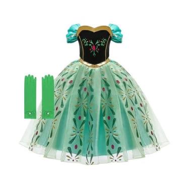 Imagem de Vestido Infantil de Princesa Elsa e Anna - Fantasia Floral para Festa 