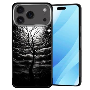 Imagem de BFUKVOU Capa para iPhone 17 Pro Max, capa rígida de policarbonato + TPU macio, antiderrapante, ultrafina, à prova de choque, para iPhone 17 Pro Max de 6,9 polegadas 2025, Magic Galaxy Tree Sky