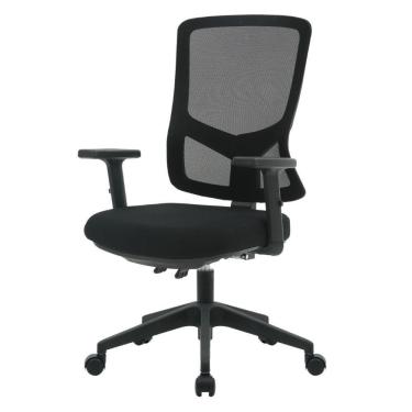 Imagem de Cadeira Escritório Nr-17 Londres Diretor C/ Braços Fratini Encosto Tela Mesh Preta Base Rodízio