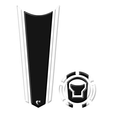 Imagem de Adesivo Faixa Gravata Tanque E Bocal Moto Resinado Variados Preto