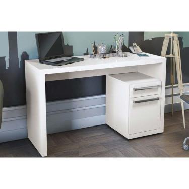 Imagem de Mesa Escrivaninha Casal S970 Com 1 Porta E 1 Gaveta Branco Kappesberg