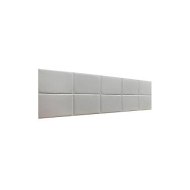 Imagem de Cabeceira Estofada King 10 Blocos Não é Segredo Facto Branco 195x60