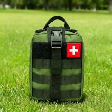 Imagem de Bolsa médica tática vazia, bolsa utilitária de grande capacidade Molle EMT, bolsa de utilidades de emergência de traumas militares Ifak para atividades domésticas e ao ar livre (verde militar)