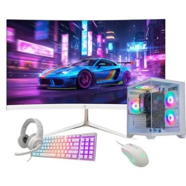 Imagem de PC Gamer AMD Ryzen 5 5600GT, 16GB DDR4, SSD 1 TB, Windows 11, RGB, Monitor 23 Polegadas Curvo, Teclado e Mouse Gaming