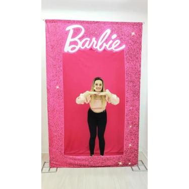 Imagem de Painel Festa Retangular Para Casado 1,5x2,2m Barbie Mod 3 - Fantasia B
