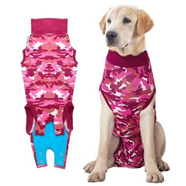 Imagem de Suitical Terno de recuperação para cães, médio, camuflagem rosa