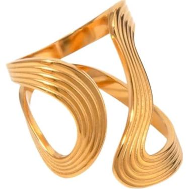 Imagem de OFC anel semijoia banhada a ouro 18k hipoalergênico luxo festa moda feminina delicada joia de praia de férias de verão anel de polegar moda estilo hipoalergênico (JDRW2405030)