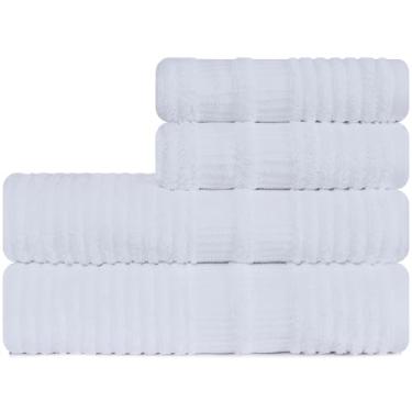 Imagem de Jogo de Toalhas 4 Peças Banhão e Rosto 100% Algodão - Brisa - Karsten (Branco)