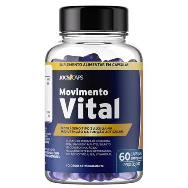 Imagem de Movimento Vital - Suplemento Completo para Articulações, Músculos e Ossos, Colágeno Tipo 2, Cúrcuma, Magnésio e Vitamina D, Ácido Hialurônico, Apoio à Mobilidade e Bem-Estar; 60 Cápsulas