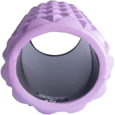 Imagem de Rolo de massagem, cilindro de fitness para dores musculares, portatil, lilas e preto, relaxante