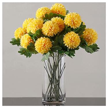 Imagem de Flores artificiais flores artificiais interior hortênsia flor falsa sala de estar quarto tênis de mesa crisântemo flor de seda arranjo de casamento