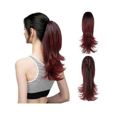 Imagem de Extensões De Cabelo Sintético Em Rabo De Cavalo Com Clipe De 14 Polega