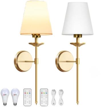 Imagem de Luminária de parede longa, curva e decorativa, LED, preta, linear, regulável com controle remoto, arandela redonda com 2 lâmpadas, estilo art déco, luminária de cabeceira, 3000K-6000K, para