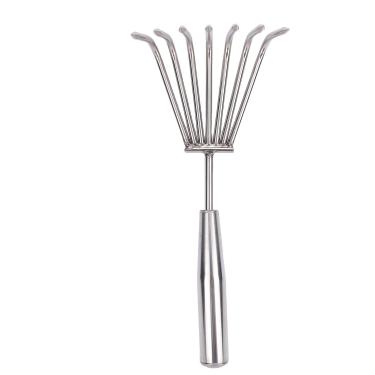 Imagem de KUIDAMOS Ancinho Manual de Jardinagem Em Aço Inoxidável, Cultivador de Durável para Flores e Vegetais, Cabo Confortável para Fadiga Reduzida, Ideal para Jardineiros e Limpeza de Praia, Aço