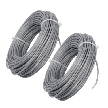 Imagem de Generic Linha de Aparador de Grama, Cabo de Nylon Durável para Art 24 27 30 36, Linha Leve de Aparador de Cordas para Ferramenta de Jardim 24m X 2.0mm Cinza