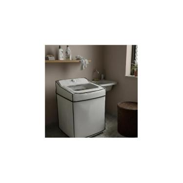 Imagem de Capa para Máquina de Lavar Abertura Superior, PVC Reforçado com TNT, Cinza, 64x89x64 cm, Compatível com Consul Facilite 10kg 11kg Brastemp Colormaq Dako