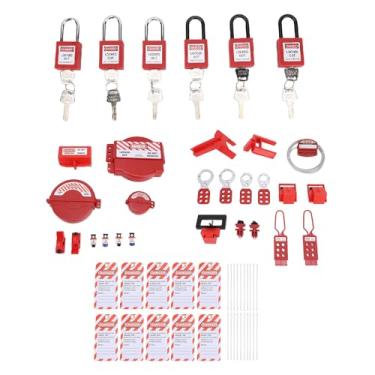 Imagem de AUNMAS Kit de Etiquetagem de Bloqueio Com Cadeados de Segurança de Bloqueio de Disjuntor Conjunto de de Segurança de Interruptor Elétrico para Manutenção Industrial Em Conformidade Com OSHA