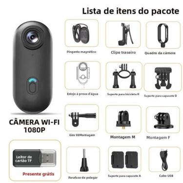 Imagem de Câmera Mini WiFi Sem Fio 4K 1080P Com Montagem Magnética Para Vlog E G