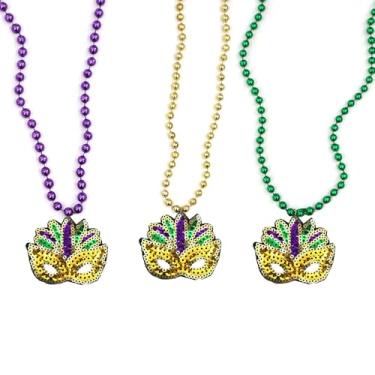 Imagem de QLUYCKW Conjunto de colar de contas de carnaval elegante plástico dourado roxo verde flecha chapéu coringa leve declaração colar pingente colar festa cosplay joias para mulheres homens, Medium,