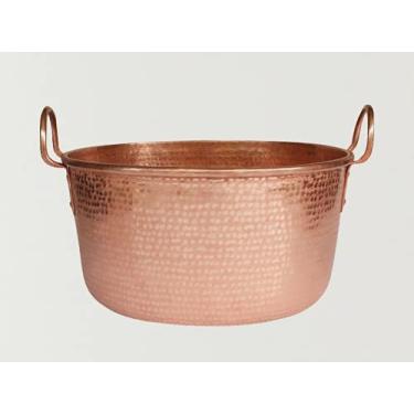 Imagem de Pote de cobre feito à mão, panela de medicamento de fervura binaural, açúcar, geleia de ferver e profundidade de sopa de cobre, panela grande (36 cm, sem capa)