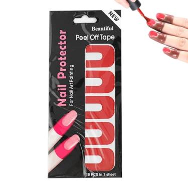 Imagem de Protetor de esmalte para dedos | Protetores de esmalte em forma de U elásticos macios | Fita de unha para dedos, adesivos de unhas destacáveis, suprimentos para carimbos de dedos