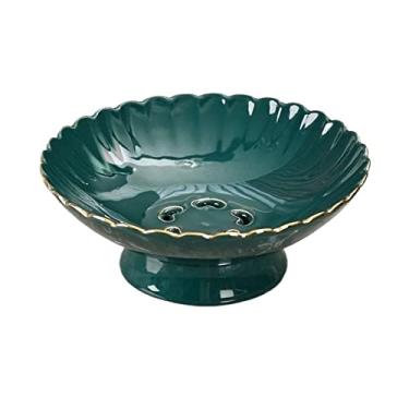 Imagem de Cesta de frutas para cozinha bandeja de frutas moderna estilo minimalista bandeja de frutas de cerâmica para sala de estar bandeja de drenagem de mesa de centro bandeja de armazenamento de pétalas de