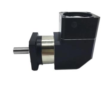 Imagem de Redutor planetário de alta precisão 10 Arcmin 90 graus ângulo reto caixa de engrenagens planetárias 19 22 24 mm entrada 3~100:1 redutor para servo motor 110 130 mm 1~3KW (proporção 20,24 mm entrada)