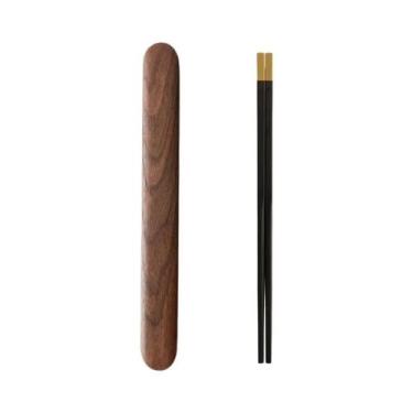 Imagem de Conjunto De Talheres Premium Em Madeira De Noz Com Colher E Estojo Por