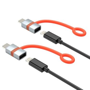 Imagem de Adaptador Lightning para USB C de 60 W (pacote com 2) para iPhone 17 16 15 para carregador Apple, acessórios de iluminação de cabos, conector fêmea tipo C, adaptador conversor macho Dongle