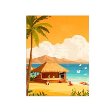 Imagem de Pôster paisagem - Havaí - Impressões em Tela - Imagem Moderna Natureza para Sala de Estar Decoração 40x50cm Sem Moldura