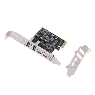 Imagem de Tangxi Placa PCIe para USB 3.2 Gen 1 Com Largura de Banda de 5 Gbps, 2 Portas USBC e Portas USBA, Plug and Play, Placa USB de Expansão PCIe para PC de Mesa