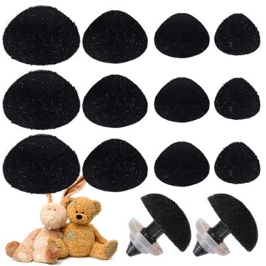 Imagem de Bruislard 32 narizes de segurança para amigurumi, nariz de brinquedo flocado com arruelas, 11, 15, 17, 18 mm, nariz de boneca de plástico para crochê, ursinho de pelúcia, para artesanato, boneca