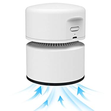 Imagem de Presentes de Elefante Branco Limpador Mesa Varredura Recarregável com Pincel USB Alta Potência Aspiração 2 Velocidades Bateria Grande Capacidade Compa