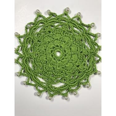 Imagem de Znet3D Capas de taça de vinho de crochê feitas à mão – Doilies com contas de inspiração vintage para proteção contra insetos e poeira, capas de bebidas reutilizáveis em cores sortidas (verde)
