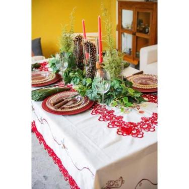 Imagem de Toalha De Mesa Natalino Branco 10 Lugares Rafimex