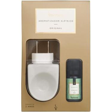 Imagem de Aromatizador Elétrico Porcelana + Essência Bamboo Via Aroma, Branco co