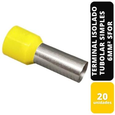 Imagem de Kit c/20 terminal isolado tubolar simples am 6mm² sfor - SFORPLAST